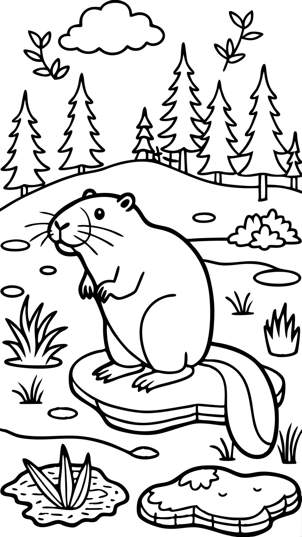 beaver coloring page